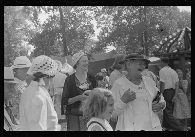 [Untitled photo, possibly related to: Farmpeople at fair in central…, Ohio, 1938