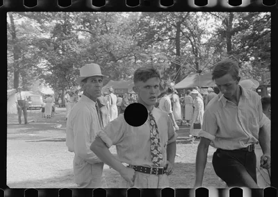 [Untitled photo, possibly related to: Spectators at county fair,…, Ohio, 1938