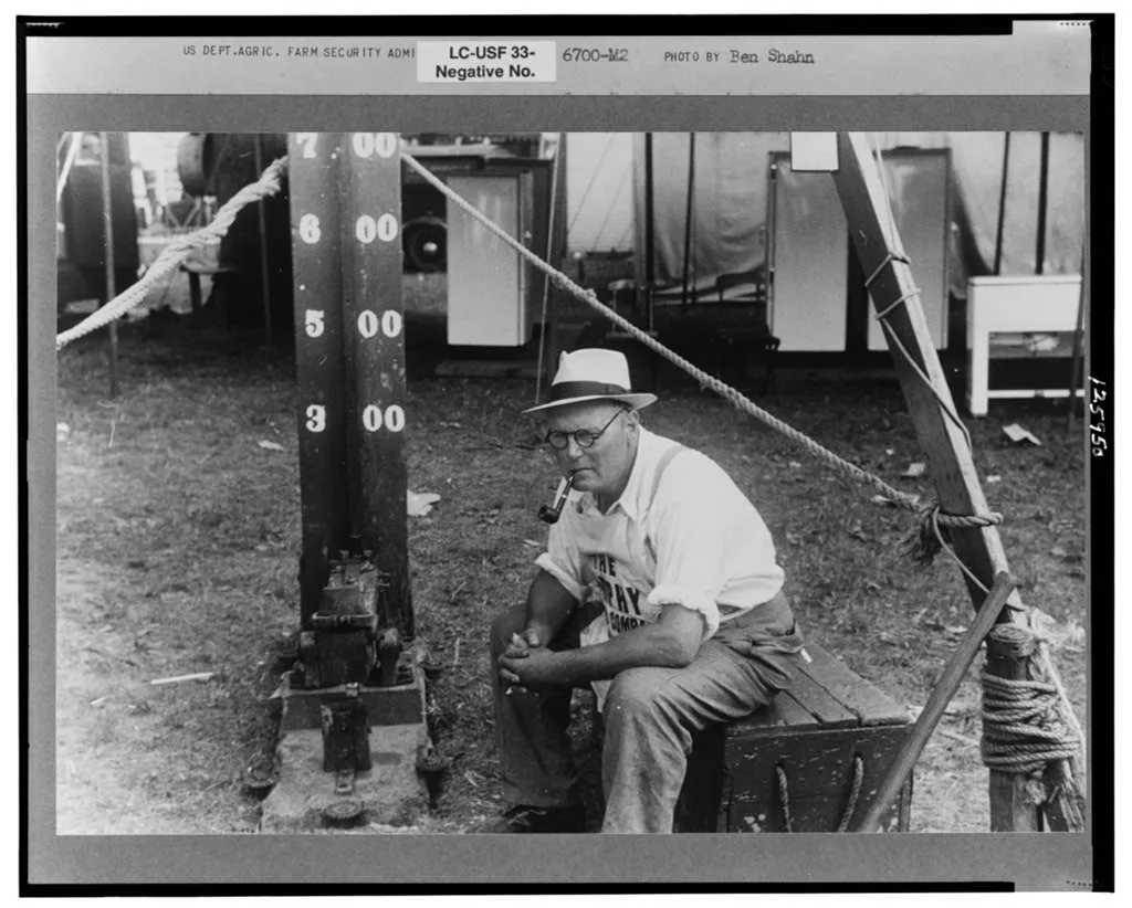 "Test your strength," county fair, central Ohio, 1938