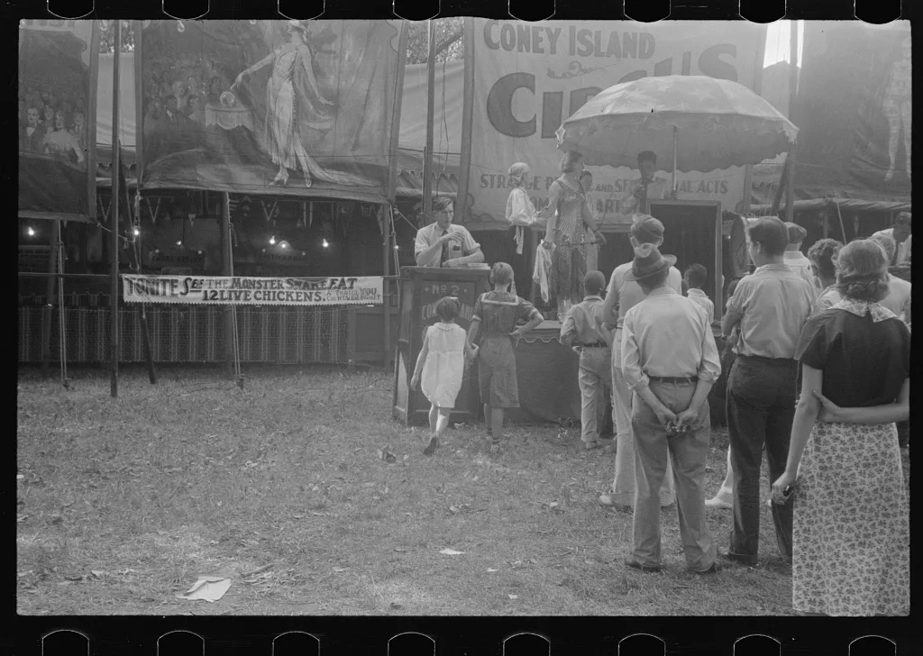 [Untitled photo, possibly related to: Selling tickets to the…, Ohio, 1938