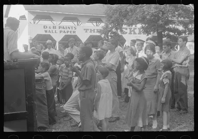 [Untitled photo, possibly related to: Amphitheatre, county fair,…, Ohio, 1938