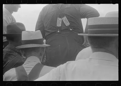 Spectators at county fair, central Ohio, 1938