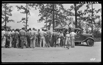 Mrs. Roosevelt addressing group at Cumberland Homesteads. Crossville,…, Tennessee, 1935